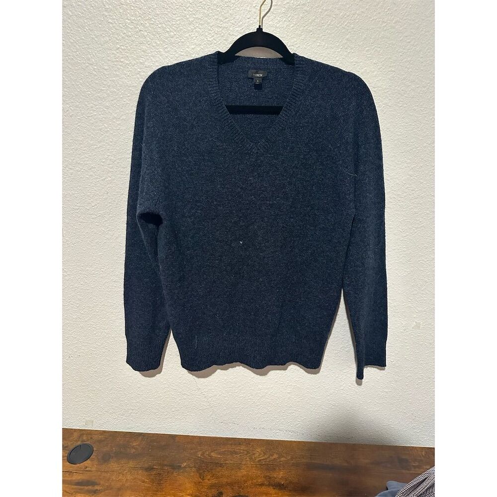 J. Crew Men's V-Neck Sweater Gray Pullover Size M Slim Fit Casual